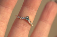 Aqua Marine & Diamond Curve Band